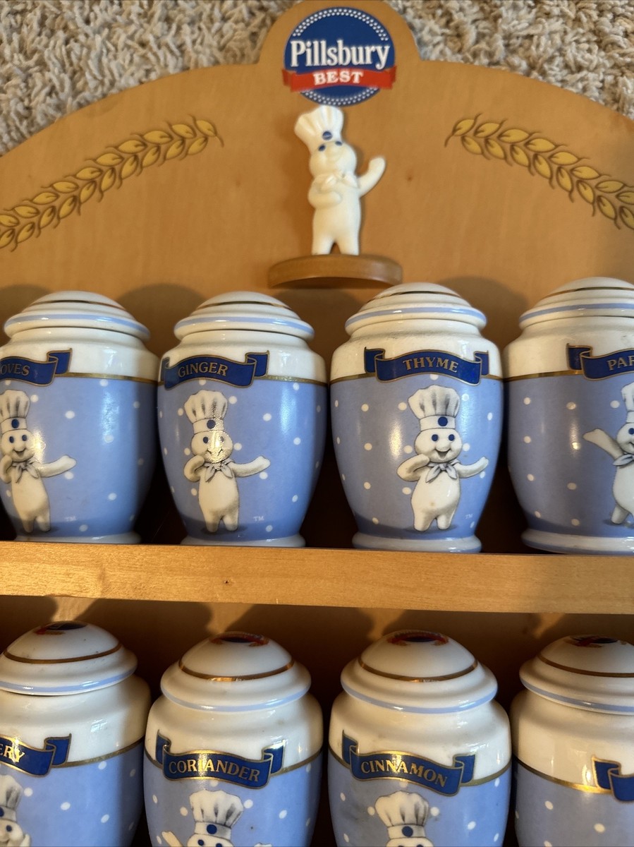 Pillsbury Doughboy Spice Rack W/ 24 Jars - Danbury Mint 2002
