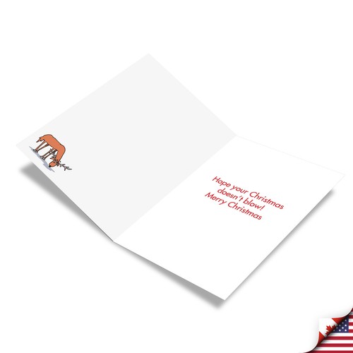 12 Funny Merry Christmas Cards Pack (1 Design, 12 Cards) - Reindeer Problem - Picture 3 of 6