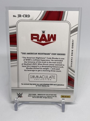 2023 Panini Immaculate WWE CODY RHODES Jumbo Ring Canvas /99 (C411) - Picture 5 of 5