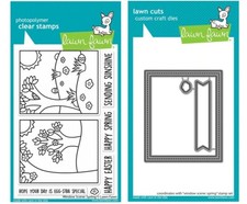 New Lawn Fawn WINDOW SCENE: SPRING Clear Stamp and Die Set LF2780  LF2781