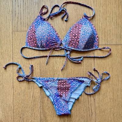 Eidon Scarf Print Bikini Top Size S  - Bottom Size XS - NWT
