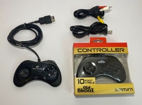 Sega Saturn Black Console MK-80000A w/ 2 Controllers and 12 Game Discs Bundle