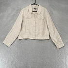 Quince Linen Jacket Womens Large Beige European Boxy Neutral Minimalist Summer