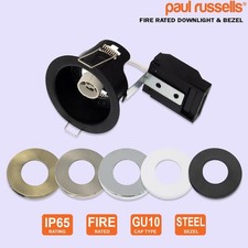 Fire Rated Downlights Black, White, Chrome, Brush Nickel Bezel  (Single Pack) 1