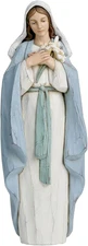 Blessed Virgin Mary Statue with Lily – 10-Inch Hand-Painted Resin Figurine Bless