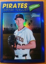2026 Topps Heritage #64 Mitch Keller Chrome Blue Refractors #/150
