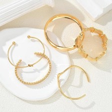 Creative Cuff Bangles Irregular 5pcs Geometric Bracelet Set for Women ;