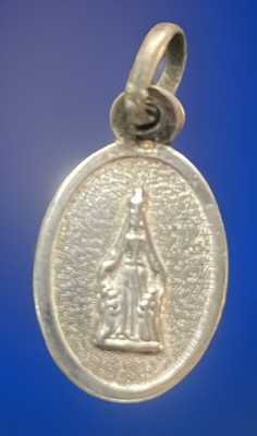 Vintage Catholic Notre Dame De Bon Secours Small  Silver Tone Religious  Medal
