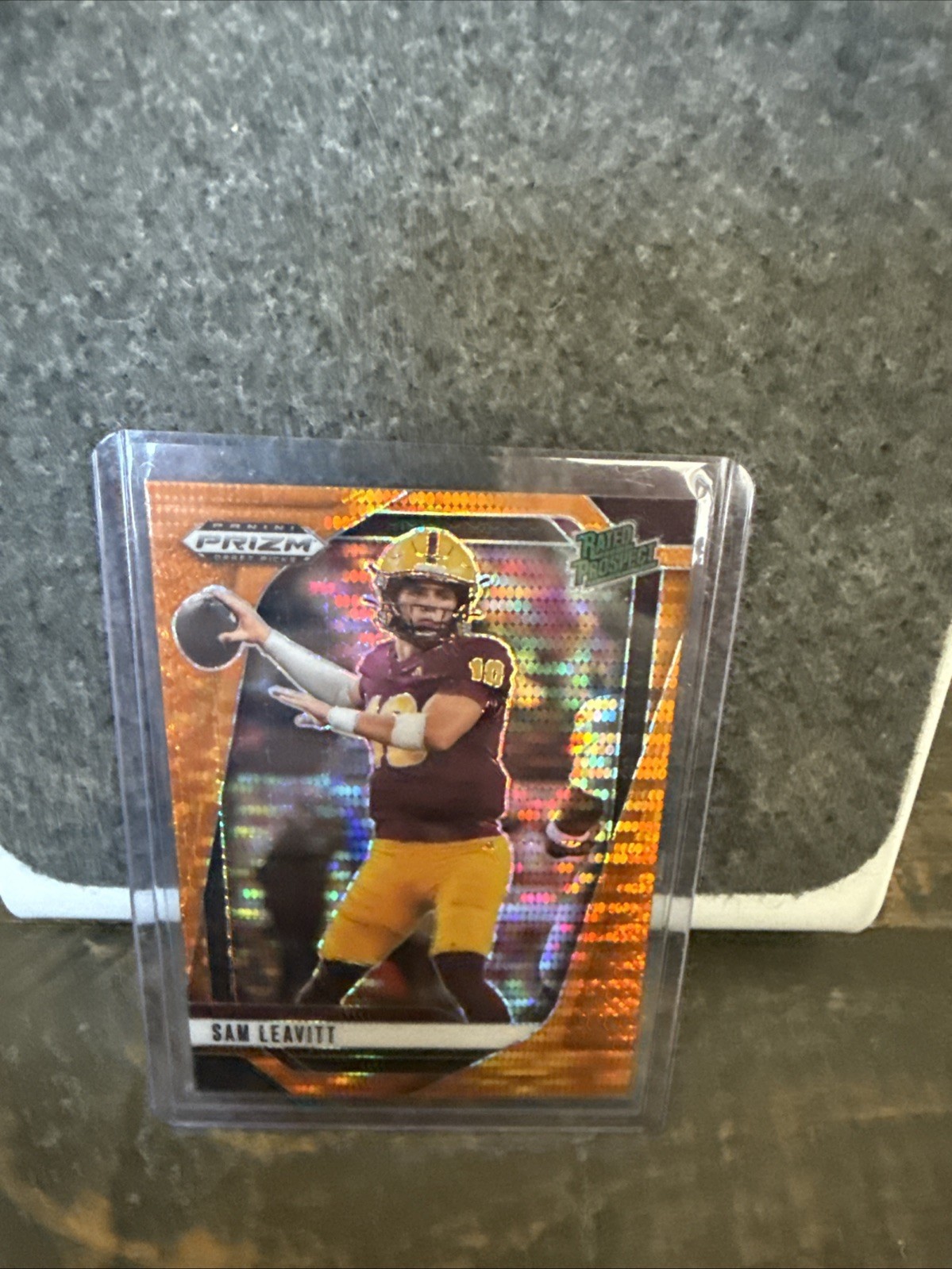 2025 Panini Prizm Draft Picks - Sam Leavitt #6 Orange Pulsar Prizm /75 (RC)