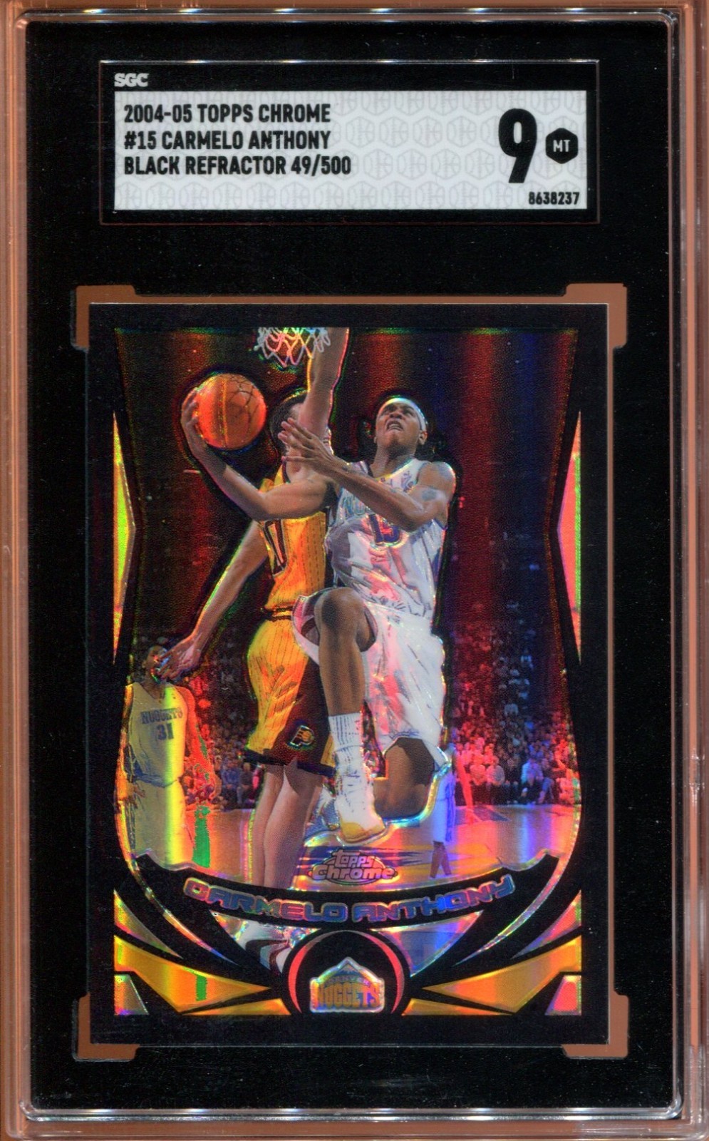 Carmelo Anthony 2004-05 Topps Chrome /500 Black Refractor 2nd Year SGC 9 Mint