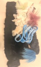 LOT OF GENUINE DYED MINK DYED FOX BLACK WHITE MINK FLY TYING 37pc 5