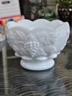 Vintage WG Westmoreland White Pressed Milk Glass Grapevine Candy Dish 4" x 3"