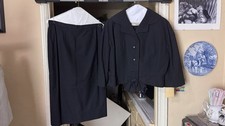 Vintage Black Skirt Suit Set with Jacket 1950