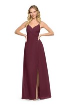 Azazie Davis Bridesmaid Dress Full Length Size A6 Cabernet Unaltered Chiffon