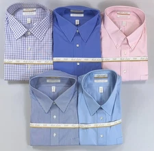 Men's Roundtree & Yorke Gold Label Pinpoint Cotton Long Sleeve Shirt NEW