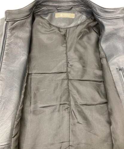 Nano Universe Single Leather Riders Jacket Men's Size S Black image 8