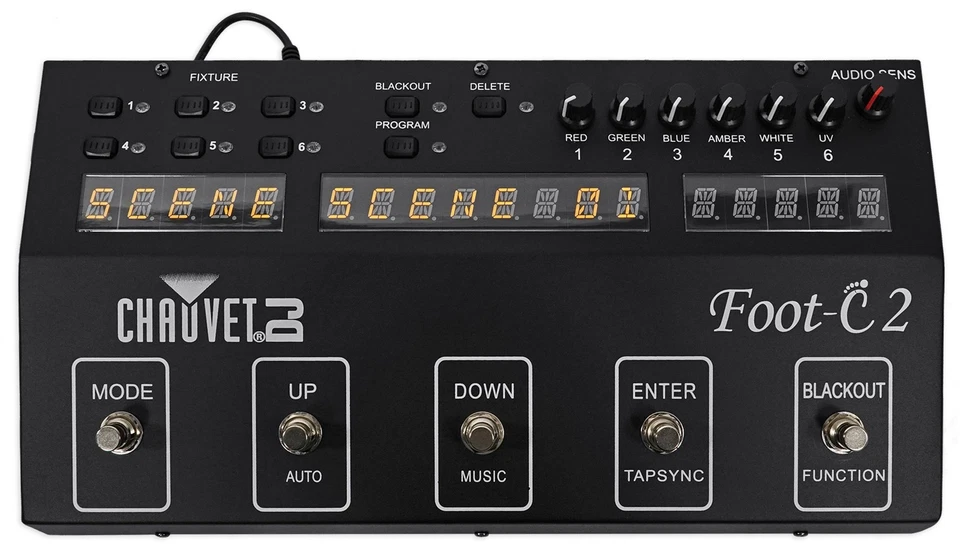 Chauvet DJ Foot C-2 36-Channel DMX Foot Controller w/MIDI Input w/Display+Cables - Image 2 of 4