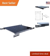 Fixed Rack Server Shelf 1U 19 Inch Shelves 4 Post Rack Mount Adjustable Deep ...