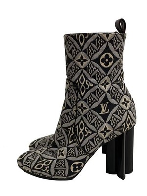 Louis Vuitton Since 1854 Boots 38 Blk Canvas GSf26