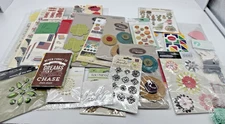 Crafting / scrapbooking embellishments Stickers Brads Flower Metal Art Mixed Lot