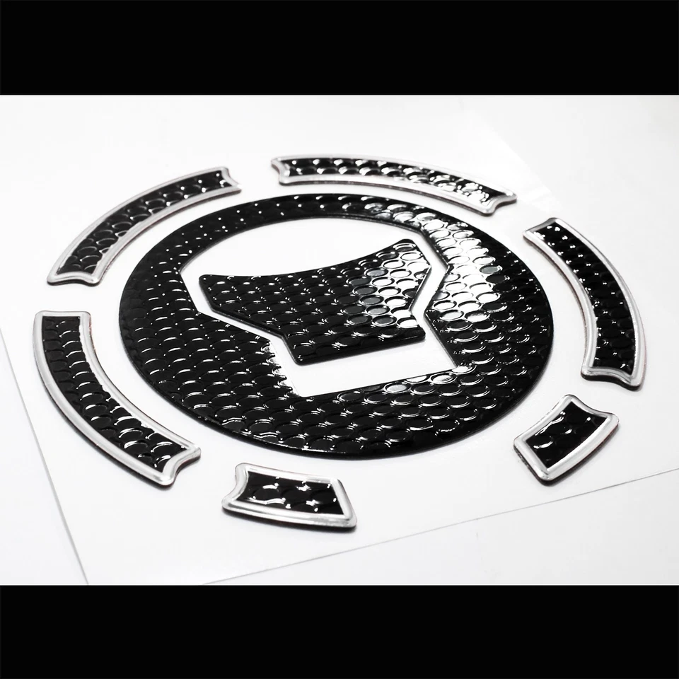 13-20 CB 500/CBR 500/650F PERFORADO NEGRO Y CROMO 3D TAPA DE GAS TAPA DE COMBUSTIBLE ALMOHADILLA Foto 3 de 4