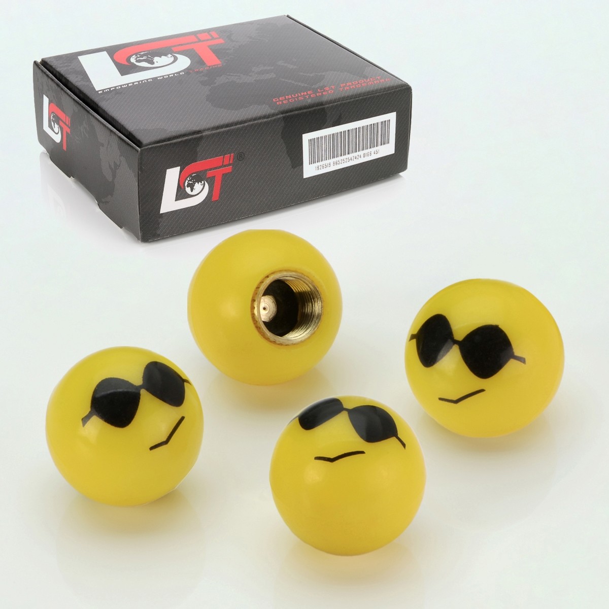 4X Valve Caps Tire Valve Cover Ball Smiley Sunglasses For JAGUAR