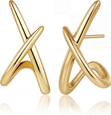 Gold Earrings for Women Trendy,14K Gold Stud Earrings Dainty Earrings Simple Min