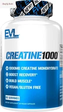 Creatine Monohydrate Pills 120Ct - EVL Nutrition Muscle Builder & Recovery Suppl