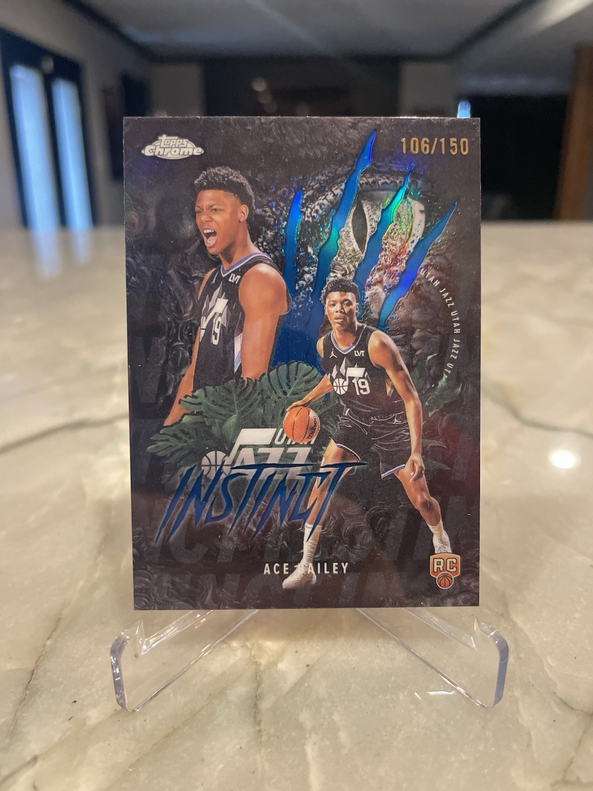 2025 Topps Chrome Ace Bailey Instinct Blue Refractor /150 RC #INS-15