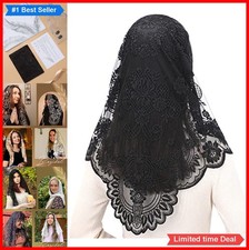 Lace Chapel Veil for Women Catholic Mantilla Camellia Church Head Covering with