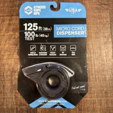 Emergency/Survival: Micro Cord DISPENSER - BLACK, Atwood Rope, 125 Feet, 100 lb