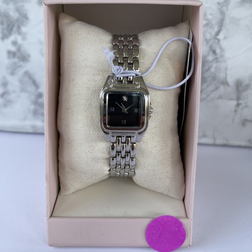 Reloj Time and Tru Mujer 20mm Caja Plateada Negro Correa Acero Inoxidable + Batería - Imagen 2 de 11