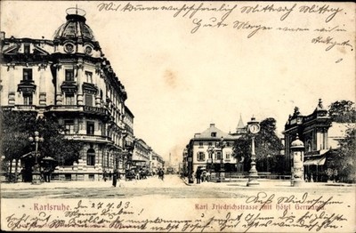 Ak Karlsruhe in Baden, Karl Friedrichstraße, Hotel Germania - 11538127