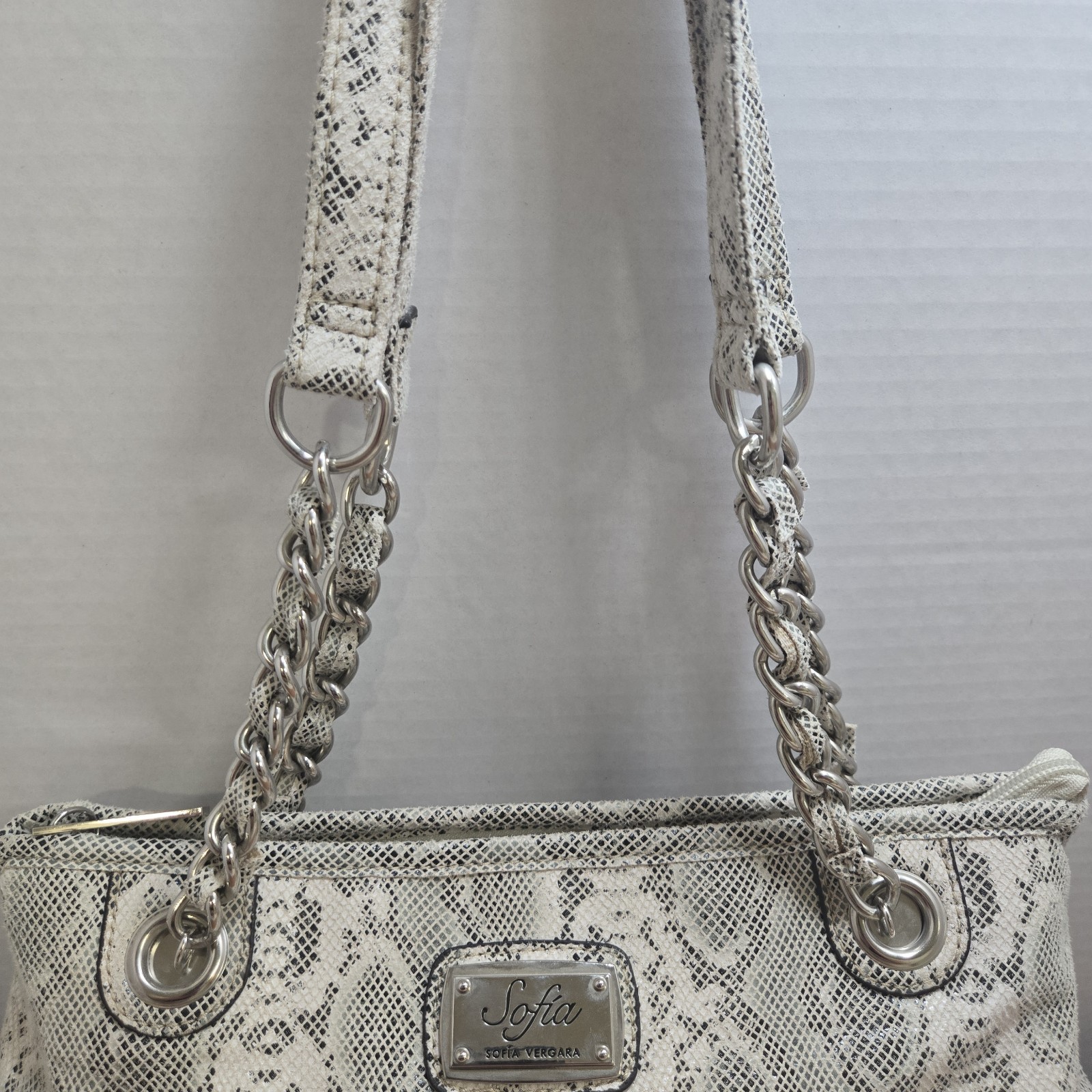 Sofia by Sofia Vergara Snakeskin Print Shoulder B… - image 4