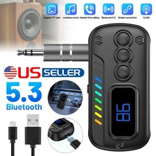 Bluetooth 5.3 3.5mm Aux Audio Adapter 3-in-1 Transmitter Receiver TF Card Player