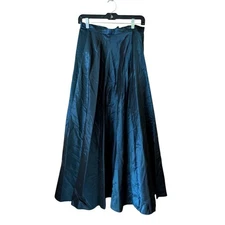 Jessica McClintock Gunne Sax 90s Iridescent Colorshift Blue Midi Skirt Size 11