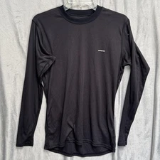 Patagonia Capilene Shirt Mens Medium Black Long Sleeve Base Layer Polyester USA
