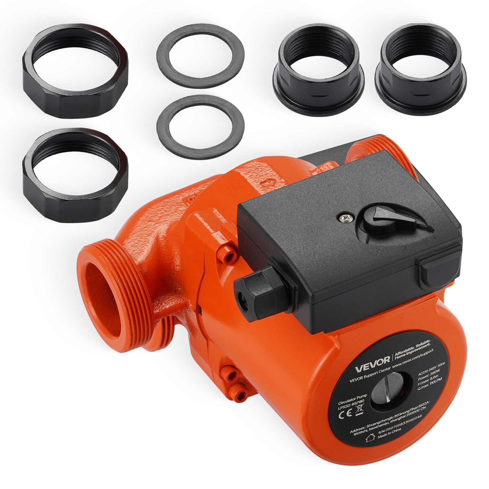 Pompe de circulation eau chaude VEVOR LPS32-8S/180 circulateur