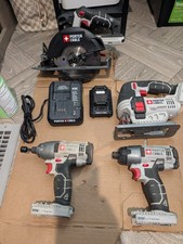 Kabel porter 20v 5 szt. Zestaw narzędzi Piła, wiertarka udarowa X2, wyrzynarka, ładowarka, akumulator 
