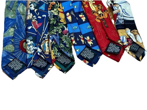 Lot Of 6 Disney Silk Ties Mickey Pooh Tigger 90’s Vintage Tie Rack - Picture 10 of 10