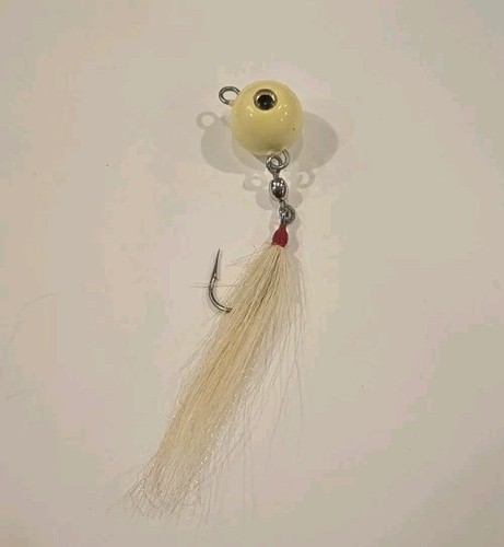 Fluke Ball 2oz. Chartreuse/White Bucktail Used White/Black Eye - Picture 2 of 4