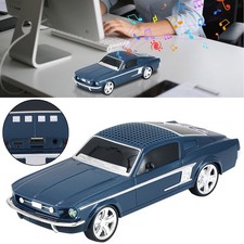 Dual 2" Mini Bluetooth Speaker TF/AUX/FM/TWS Blue Retro Car Model Audio System