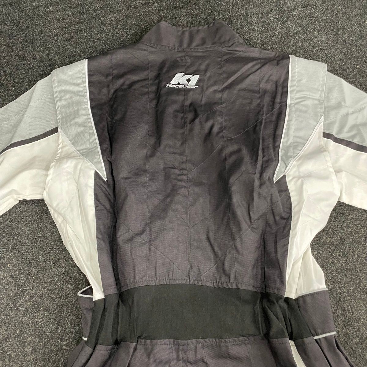 K1 RACEGEAR Victory Auto Racing Suit Size XL, Black/White/Grey 20-VIC-N-XL*