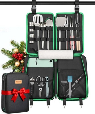 Camping Cooking Utensils, 16 PCS Portable Camping Kitchen Set with Grill Accesso