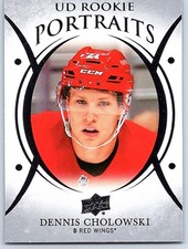 2018-19 Upper Deck UD Portraits Dennis Cholowski RC Detroit Red Wings #P-55