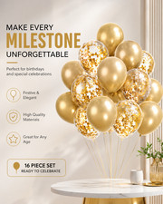 Gold Latex Birthday Balloons 30th 40th 50th Anniversary Party Decoration Set
