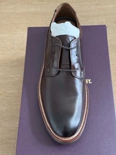 NEW Johnston & Murphy Hodges Leather Plain Toe Oxfords Brown Full Grain (10 M)