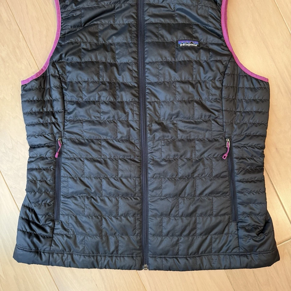 Patagonia Nano Puff Vest Women's XL Navy Gray Full Zip Puffer Outerwear - Image 4 of 4