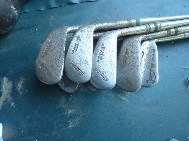 Kroydon Model - 55 Vintage Raw Steel Shaft Iron Set RH w Leather Grips