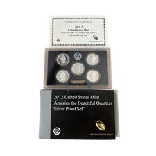 2012 U.S. Mint 'America the Beautiful' Silver Proof Quarter Set w/ Box & COA *JE